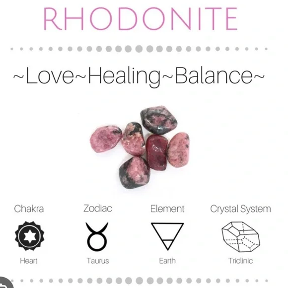 🪶 Whimsical Rhodonite genuine gemstone 8.5 ring 🩷 Chakra
